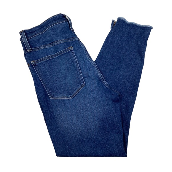 J CREW Mercantile Button-fly High Rise Raw Step Hem Skinny Jeans Blue - Picture 5 of 9